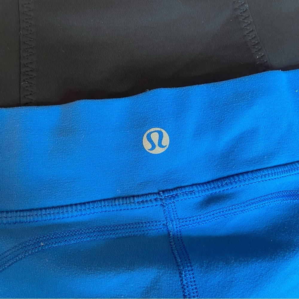 Lululemon Athletica Blue Leggings with Black Waistband - Picture 8 of 12